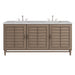Portland 72" Double Vanity Whitewashed Walnut w/ 3 CM Eternal Jasmine Pearl Silestone Top