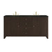 Gracyn 72" Double Vanity, Sable, w/ 3 CM Siberian Silestone Top w/FreePower Wireless Charger