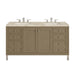 Chicago 60" Double Vanity, Smokey Celadon, w/ 3 CM Ethereal Noctis Silestone® Top w/FreePower Wireless Charger