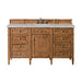Brittany 60" Single Vanity, Saddle Brown w/ 3 CM Victorian Silver Silestone Top