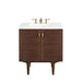 Amberly 30" Single Vanity, Mid-Century Walnut w/ 3 CM White Zeus Top