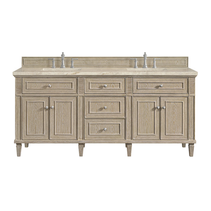 Lorelai 72"Double Vanity, Mid-Century Walnut w/ 3 CM Eternal Jasmine Pearl Silestone Top