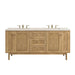 Laurent 72" Double Vanity, Light Natural Oak w/ 3 CM Charcoal Soapstone Top