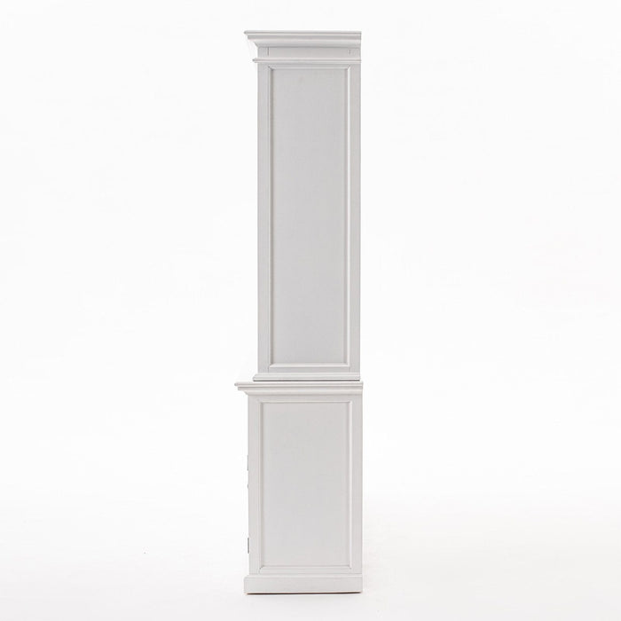 NovaSolo Halifax Kitchen Cabinet with Hutch 5 Doors 3 Drawers White BCA605