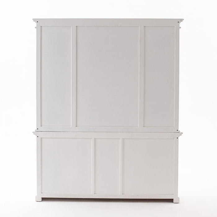 NovaSolo Halifax Kitchen Cabinet with Hutch 5 Doors 3 Drawers White BCA605