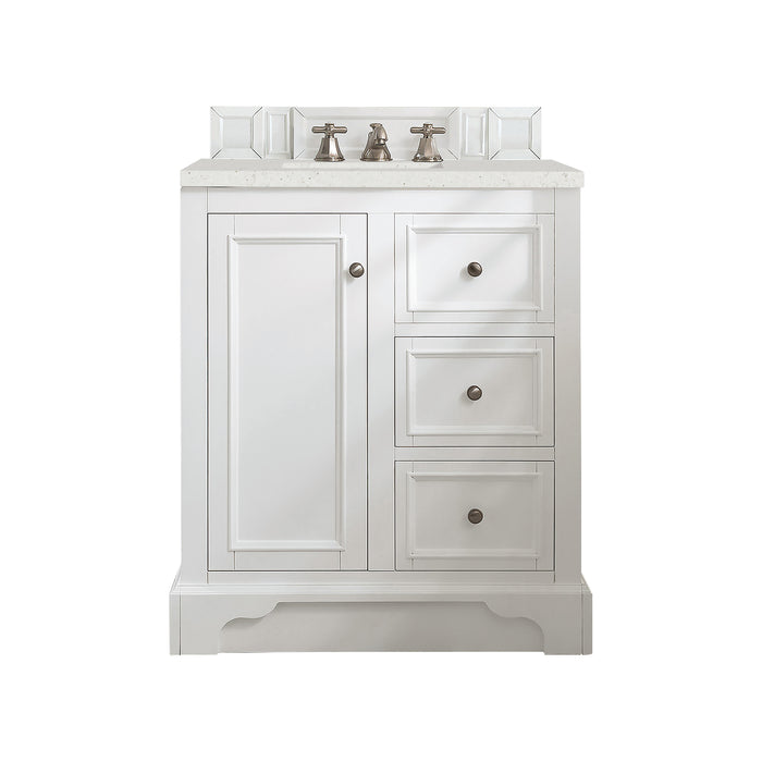 De Soto 30" Single Vanity, Bright White w/ 3 CM Lime Delight Silestone Top