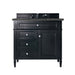 Brittany 36" Single Vanity, Black Onyx w/ 3 CM Parisien Bleu Silestone Top