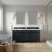 Brittany 72" Double Vanity, Pecan w/ 3 CM Parisien Bleu Silestone Top