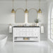 Breckenridge 60" Double Vanity, Whitewashed Oak, w/ 3 CM Ethereal Noctis Quartz Top