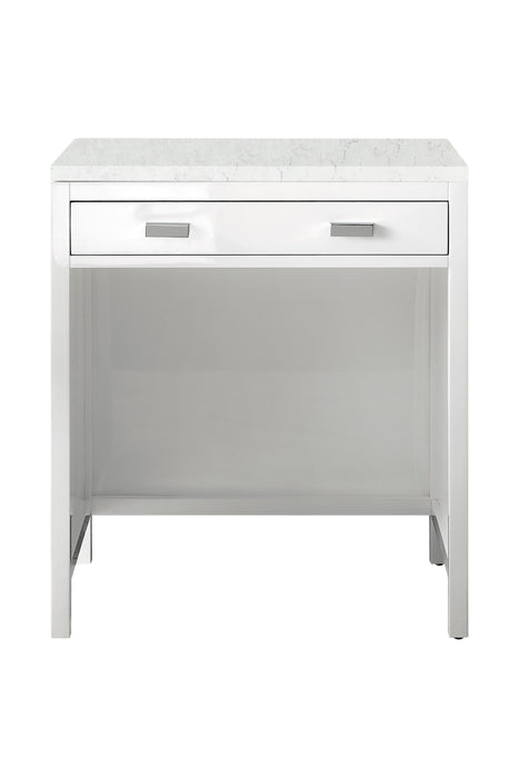 Addison 30" Countertop Unit, Glossy White w/ 3 CM Eternal Jasmine Pearl Silestone Top