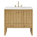 Hudson 36" Single Vanity, Light Natural Oak w/ 3 CM White Zeus Top
