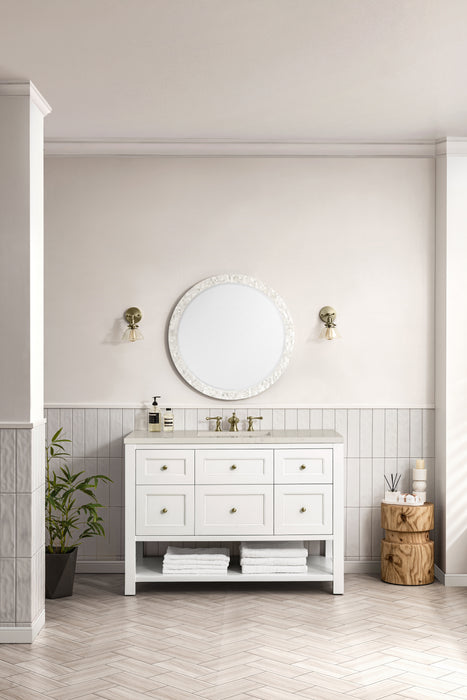 Breckenridge 48" Single Vanity, Whitewashed Oak w/ 3 CM Ethereal Noctis Silestone Top
