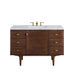 Amberly 48" Single Vanity, Mid-Century Walnut w/ 3 CM Carrara Marble Top