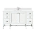 Addison 60" Single Vanity, Glossy White w/ Single Hole 3 CM White Zeus Silestone Top & Backsplash