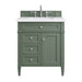 Brittany 30" Single Vanity, Smokey Celadon w/ 3 CM White Zeus Top