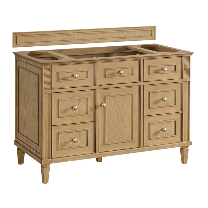 Lorelai 48" Single Vanity, Light Natural Oak w/ 3 CM Charcoal Soapstone Silestone Top