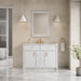 James Martin Bellshire 48" Single Bathroom Vanity in Bright White, shown in a bathroom setting