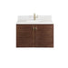 Amberly 36" Single Vanity, Mid-Century Walnut w/ Single Hole 3 CM White Zeus Top & Backsplash