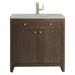 Gracyn 36" Single Vanity, Sable, w/ 3 CM Victorian Silver Quartz Top