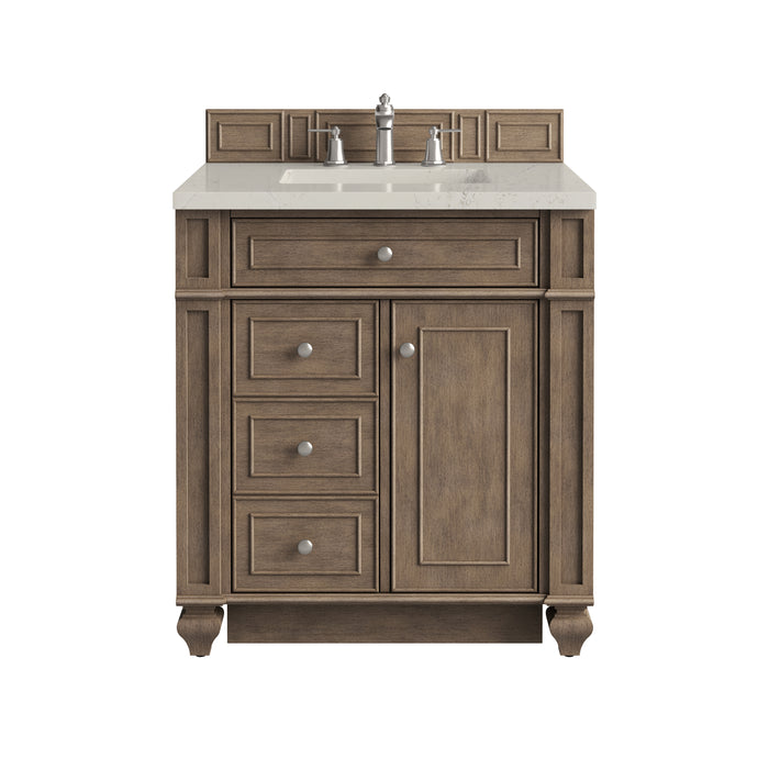 Bristol 30" Single Vanity, Whitewashed Walnut, w/ 3 CM Siberian Silestone Top
