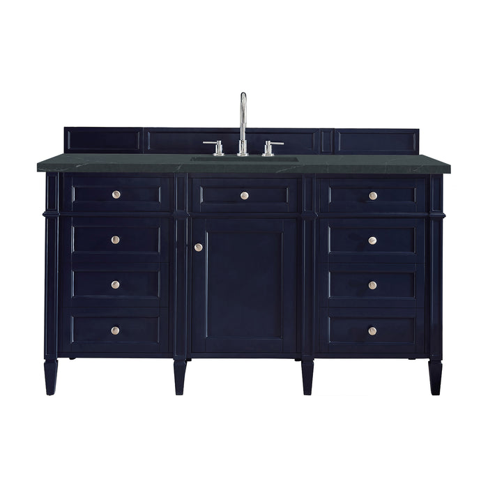 Brittany 60" Single Vanity, Urban Gray w/ 3 CM Ethereal Noctis Silestone Top