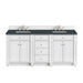 Bristol 72" Double Vanity, Bright White w/ 3 CM Charcoal Soapstone Silestone Top