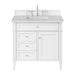 Brittany 36" Single Vanity, Bright White w/ 3 CM Eternal Jasmine Pearl Silestone Top