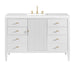 Myrrin 48" Single Vanity, Bright White w/ 3 CM White Zeus Silestone Top