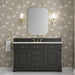 Brookfield 60" Single Vanity, Pecan, w/ 3 CM White Zeus Silestone  Top