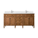 Brittany 72" Double Vanity Cabinet, Saddle Brown