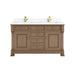 Brookfield 60" Double Vanity, Honey Oak, w/ 3 CM Phantome Eclos Top
