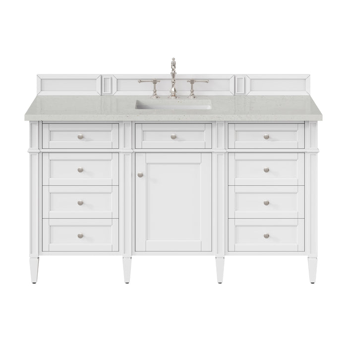 Brittany 60" Single Vanity, Victory Blue, w/ 3 CM Siberian Silestone Top