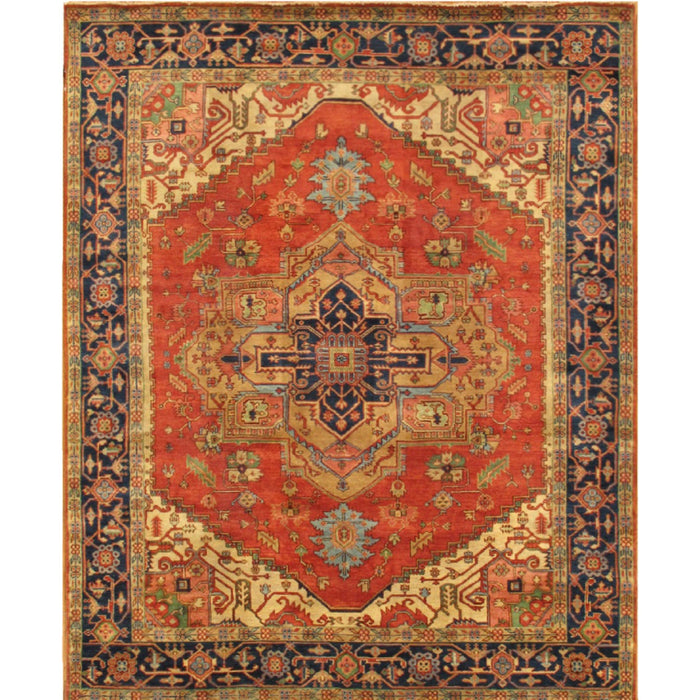 Pasargad Home Serapi Collection Hand-Knotted Rust Wool Area Rug- 8'11" X 9' 1" PB-10B 9x9