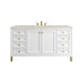 Chicago 60" Single Vanity, Glossy White, w/ 3 CM Siberian Silestone Top