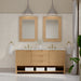 Solene 72" Double Vanity, Seaside Oak, w/ 3 CM Tajnar Eclos Top w/FreePower Wireless Charger