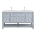Breckenridge 60" Double Vanity, Smokey Celadon, w/ 3 CM Charcoal Soapstone Quartz Top