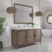 Portland 60" Single Vanity, Whitewashed Walnut, w/ 3 CM Tajnar Eclos Top w/FreePower Wireless Charger