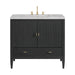 Myrrin 36" Vanity, Carbon Oak w/ 3 CM Victorian Silver Silestone Top