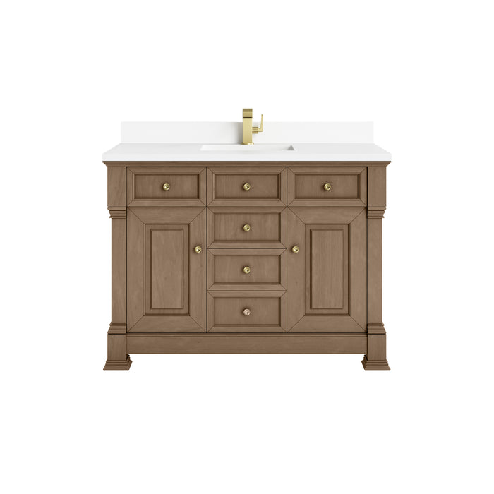 Brookfield 48" Single Vanity, Honey Oak, w/ 3 CM Phantome Eclos Top