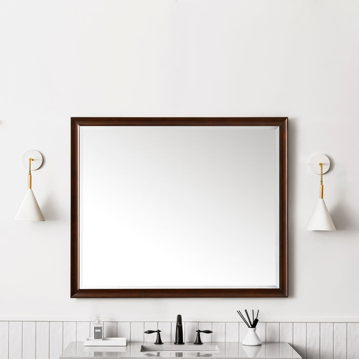 James Martin Glenbrooke 48" Mirror in Burnished Mahogany, shown in a bathroom setting