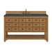 Malibu 60" Single Vanity, Amber Birch w/ 3 CM Charcoal Soapstone Top