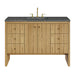 Hudson 48" Single Vanity, Light Natural Oak w/ Single Hole 3 CM White Zeus Top & Backsplash