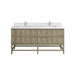 Emmeline 72" Double Vanity, Pebble Oak w/ Single Hole 3 CM White Zeus Top & Backsplash