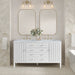 Myrrin 60" Double Vanity, Mid Century Walnut w/ 3 CM Eternal Jasmine Pearl Silestone Top
