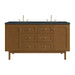 Laurent 60" Double Vanity, Honey Oak w/ 3 CM Charcoal Soapstone Silestone Top