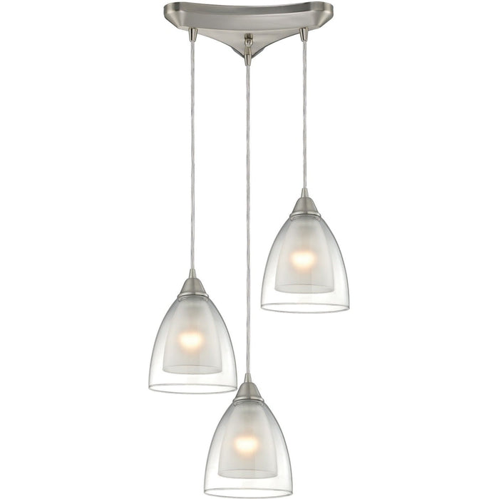 Layers Satin Nickel Mini Pendant