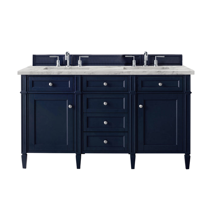 Brittany 60" Double Vanity, Urban Gray, w/ 3 CM Siberian Silestone Top