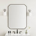 James Martin Rohe 30" Octagonal Mirror in Matte Black, shown in a bathroom setting