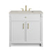 Bellshire 36" Single Vanity, Bright White w/ 3 CM Siberian Silestone Top