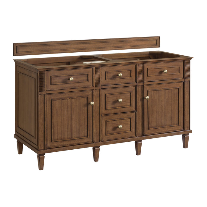 Lorelai 60" Double Vanity, Light Natural Oak w/ 3 CM Eternal Jasmine Pearl Silestone Top